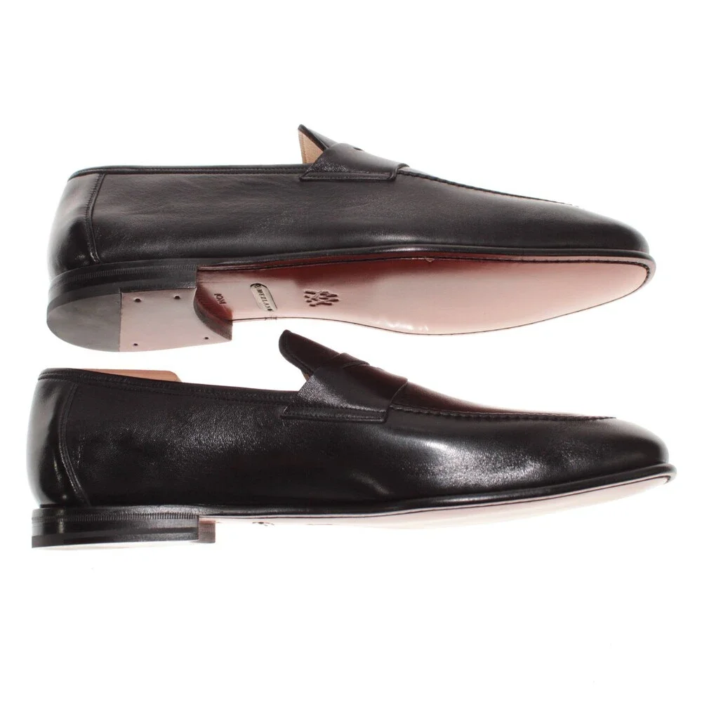 Mezlan NWB Pompei Slip On Penny Loafers Size 10 US in Black Leather
